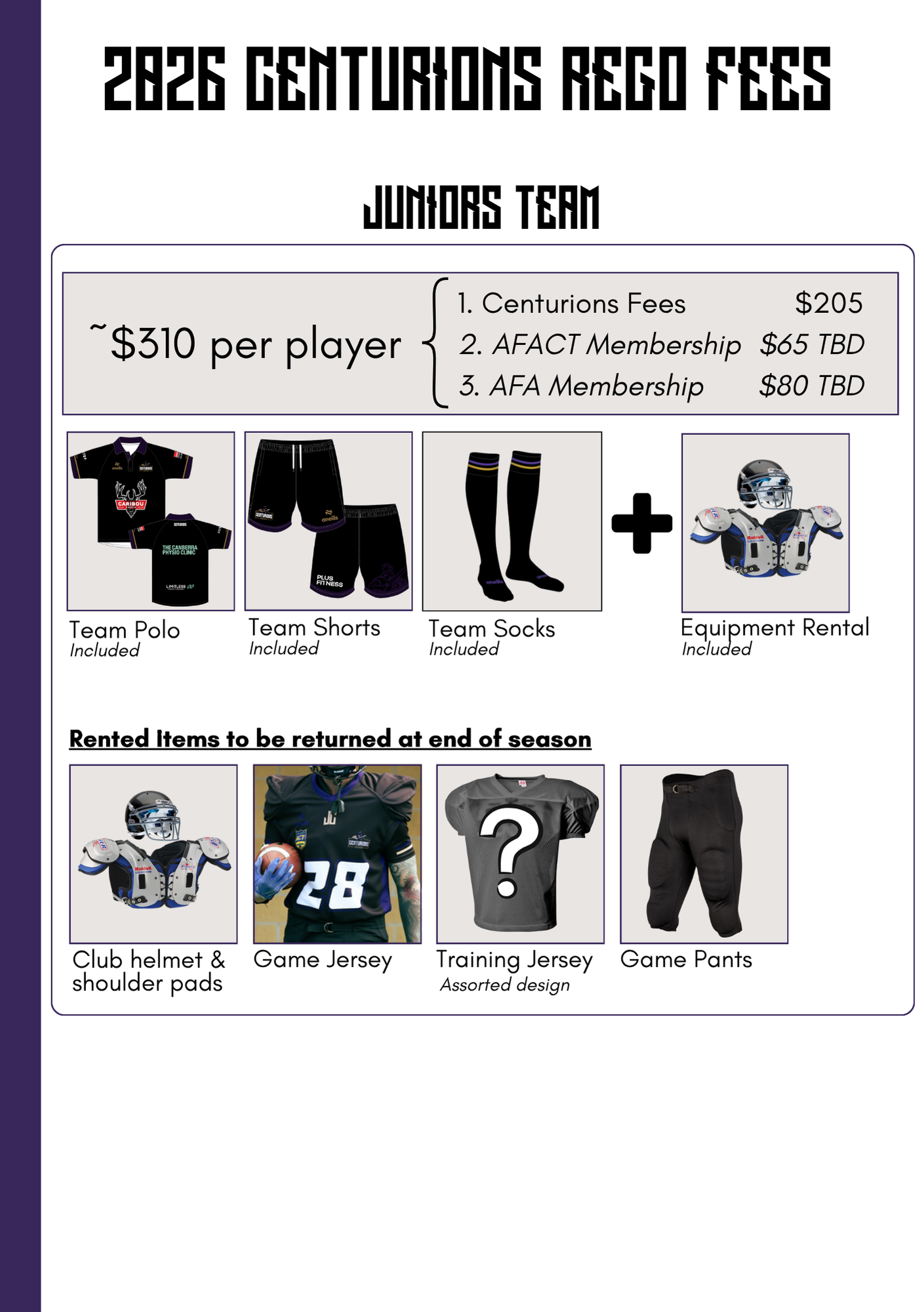 Juniors Registration - 2026 Cents Portion